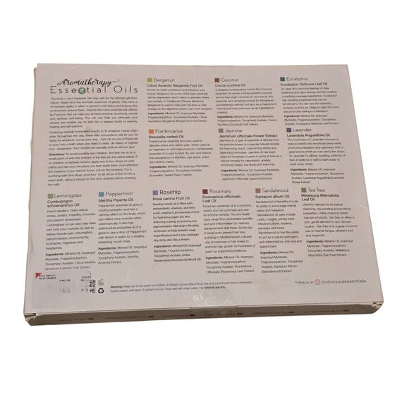 Body & Soul Essentials Aromatherapy Essential Oils Gift Set 12-Pack 0.5 Oz Each - Picture 2 of 2